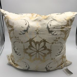 Kim Seybert Gold Silver Foil Decorative Accent Pillow